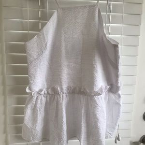 Seersucker white tank